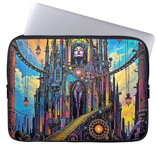 Mystical Steampunk Cathedral Laptopschutzhülle (Vorderseite)