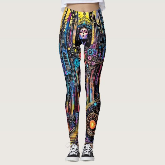 Mystical Steampunk Cathedral Leggings (Vorderseite)