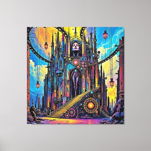 Mystical Steampunk Cathedral Leinwanddruck (Vorderseite)