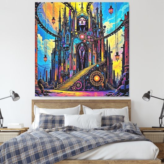 Mystical Steampunk Cathedral Leinwanddruck (Insitu (Schlafzimmer))
