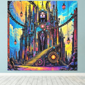 Mystical Steampunk Cathedral Leinwanddruck (Insitu (Holzboden))