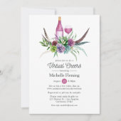 Mystical succuled Wine Virtual Brautparty Einladung (Vorderseite)