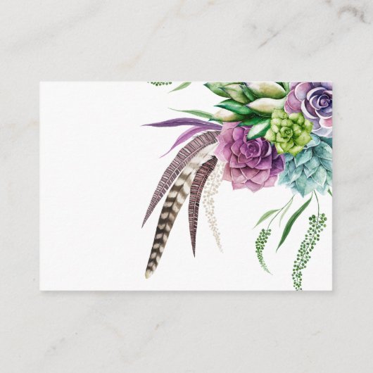 Mystical Succulents Brautparty Display Dusche Begleitkarte (Rückseite)