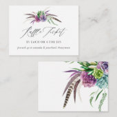 Mystical Succules Brautparty Raffle Ticket Begleitkarte (Vorne/Hinten)