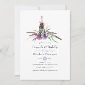 Mystical Succulous Brunch and Bubbly Brautparty Einladung (Vorderseite)