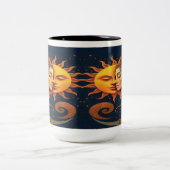 Mystical Sun & Moon Mug – Celestial Art Coffee Cup Zweifarbige Tasse (Mittel)