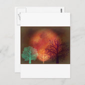 Mystical Sun Trees Postkarte (Vorne/Hinten)