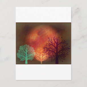 Mystical Sun Trees Postkarte