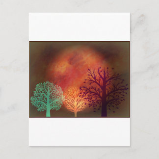 Mystical Sun Trees Postkarte
