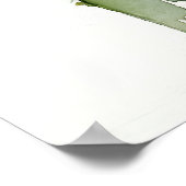 Mystical Sunset Cat Double Exposure Watercolor Poster (Ecke)