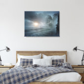 Mystical Sunset on Beach Ocean Cliff Scene Artwork Leinwanddruck (Insitu (Schlafzimmer))