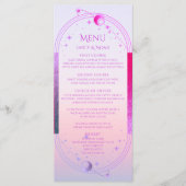 Mystical Sunset Pink Sun Moon Astronomie Hochzeit Menükarte (Vorderseite)