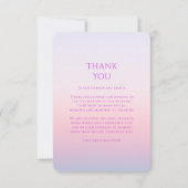 Mystical Sunset Pink Sun Moon Star Foto Wedding Dankeskarte (Rückseite)