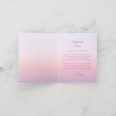 Mystical Sunset Pink Sun Moon Stars Foto Hochzeit Dankeskarte (Innenseite)