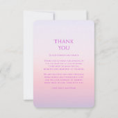 Mystical Sunset Pink Sun Moon Stars Foto Hochzeit Dankeskarte (Rückseite)