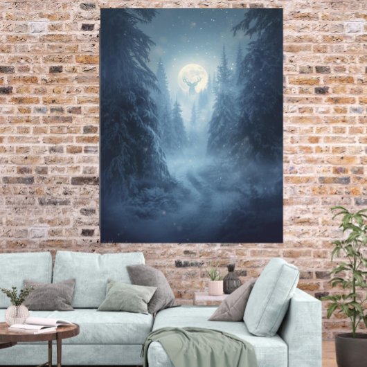 Mystical Surreal Snowy Forest Art Print Poster