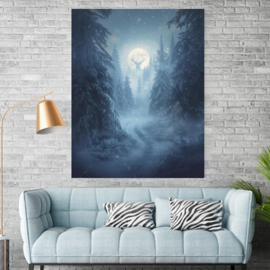 Mystical Surreal Snowy Forest Art Print Poster
