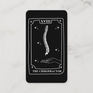 Mystical Tarot Card Black and White Chiropraktor Visitenkarte