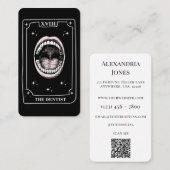 Mystical Tarot Card Black and White Dentist Visitenkarte (Vorne/Hinten)