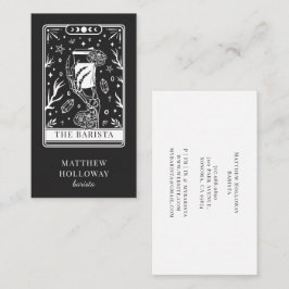 Mystical Tarot Charcoal Gray Barista Visitenkarte