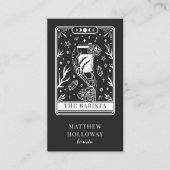 Mystical Tarot Charcoal Gray Barista Visitenkarte (Vorderseite)