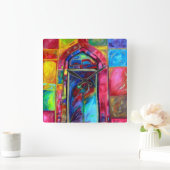 Mystical Temple Dancer Designer Clocks - Ohrfeigen Quadratische Wanduhr (Zuhause)