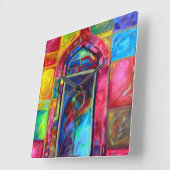 Mystical Temple Dancer Designer Clocks - Ohrfeigen Quadratische Wanduhr (Winkel)