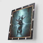 Mystical Tiger Forest Timepiece Quadratische Wanduhr (Winkel)