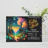 Mystical Timber Grove Magic Baby Dusche Einladung (Stehend Vorderseite)