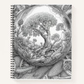 Mystical Tree Magic Sphere Journal Notizblock (Vorderseite)