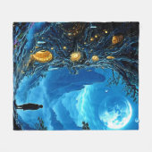 Mystical Tree Zuhause Dreamscape Fleecedecke (Vorderseite (Horizontal))