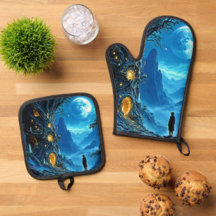 Mystical Tree Zuhause Dreamscape Ofenhandschuh & Topflappen-Set