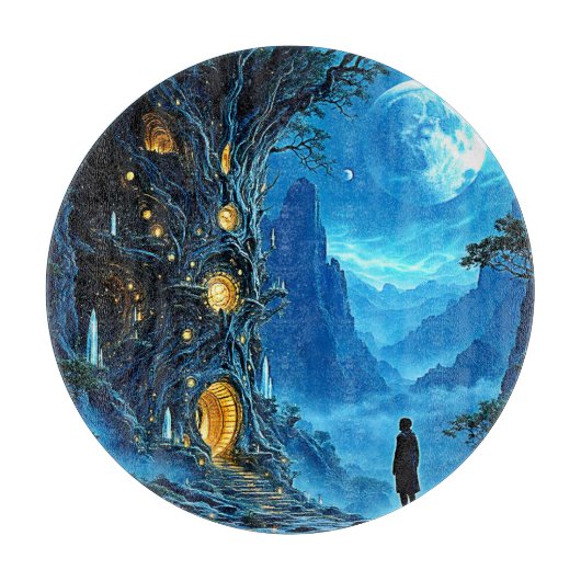 Mystical Tree Zuhause Dreamscape Schneidebrett (Vorderseite)