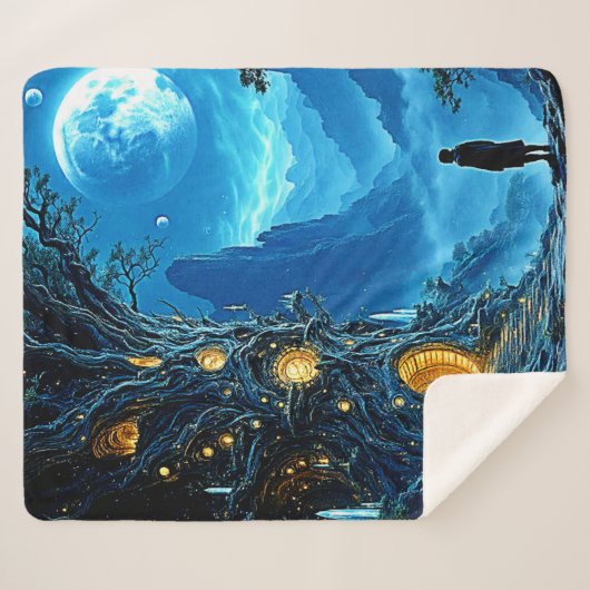 Mystical Tree Zuhause Dreamscape Sherpadecke (Vorderseite (Horizontal))