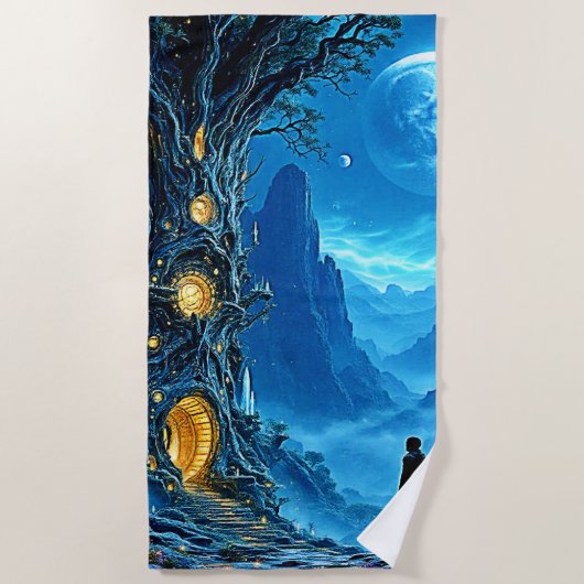 Mystical Tree Zuhause Dreamscape Strandtuch (Vorderseite)