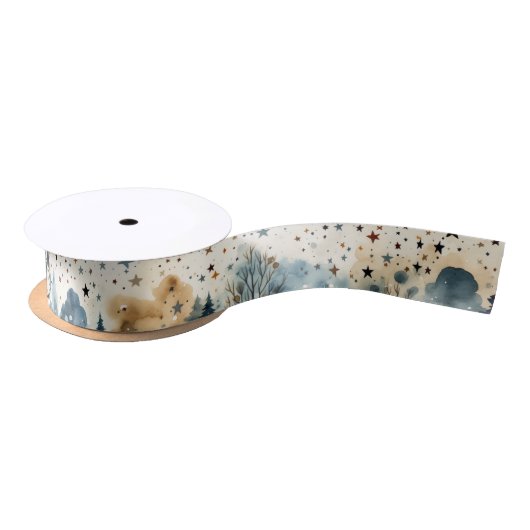 Mystical Trees Satin Ribbon Satinband (Spule)