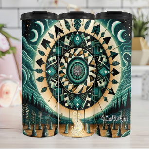 Mystical Tribal Sun Moon Mandala Thermosbecher