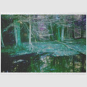 Mystical Twilight Forest Reflection Pond Decoupage Seidenpapier (Vorderseite)