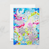 Mystical Twilight Snowflake Yule Art Einladung (Vorne/Hinten)