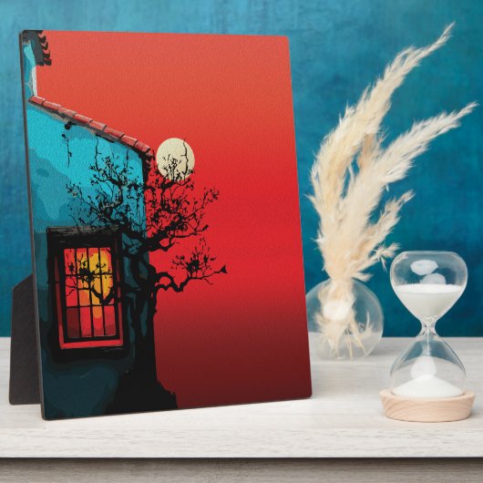 Mystical Twilight Window Scene Fotoplatte (Seite)