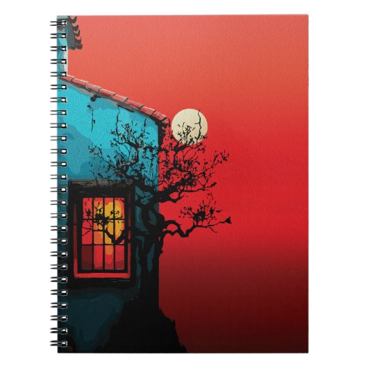 Mystical Twilight Window Scene Notizblock (Vorderseite)