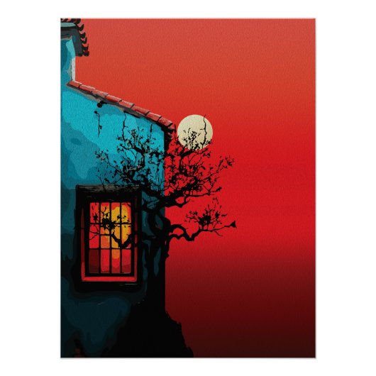Mystical Twilight Window Scene Poster (Vorderseite)