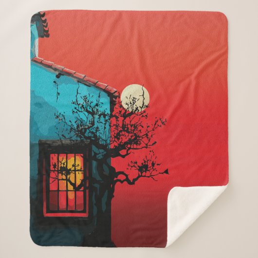 Mystical Twilight Window Scene Sherpadecke (Vorderseite)