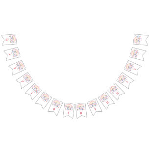 Mystical Unicorn Floral Girl 1. Geburtstag Party Wimpelkette