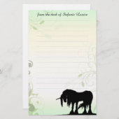 Mystical Unicorn mit Linien (grün/grün) Briefpapier (Vorne/Hinten)