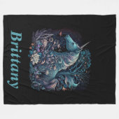 Mystical Unicorn - Personalisierter Fantasy-Wald Fleecedecke (Vorderseite (Horizontal))