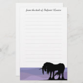 Mystical Unicorn w/lines (lila Wellen) Briefpapier (Vorne/Hinten)