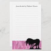 Mystical Unicorn w/lines (rosa Camouflage) Briefpapier (Vorne/Hinten)