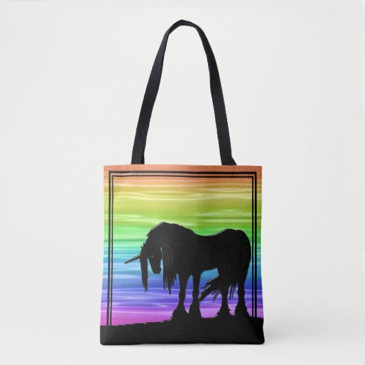 Mystical Unicorn (wässriger Regenbogen) Tasche (Vorderseite)
