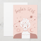 Mystical Universe 50th Birthday Musk Pink Coasters Einladung (Vorne/Hinten)